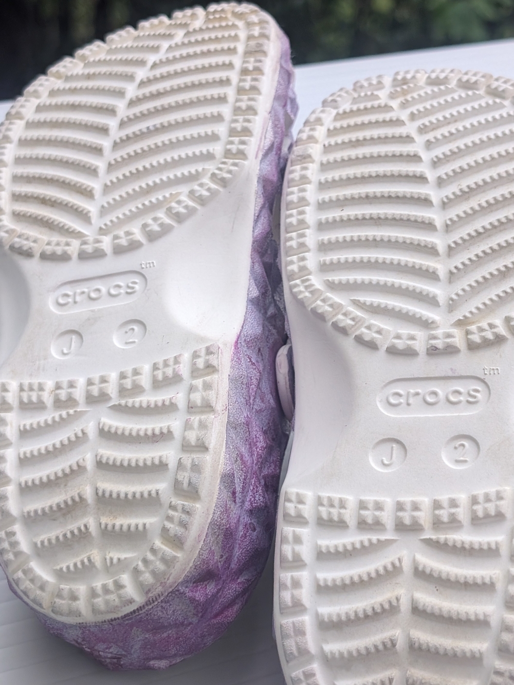 CROCS Kids Glitter Purple Textured Clog Sandals - Picture 8 of 10